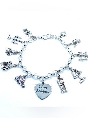 I Love Antiques Charm Bracelet
